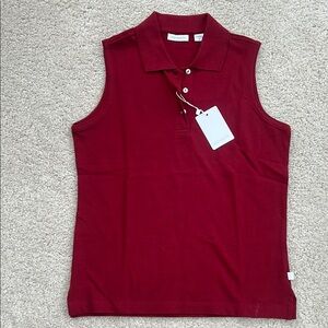 New Ashworth Dark Red Sleeveless Polo, S